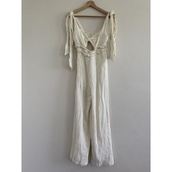 Cream Pants - Mable Jumsuit sleeveless light cream women casual size S